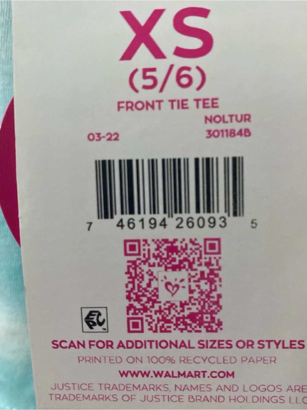 Justice Aqua Tie-Dye Glitter Daisy Graphic Tee XS NWT